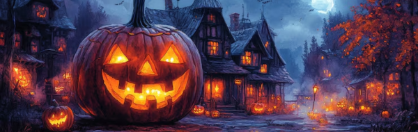 Halloween party game setup